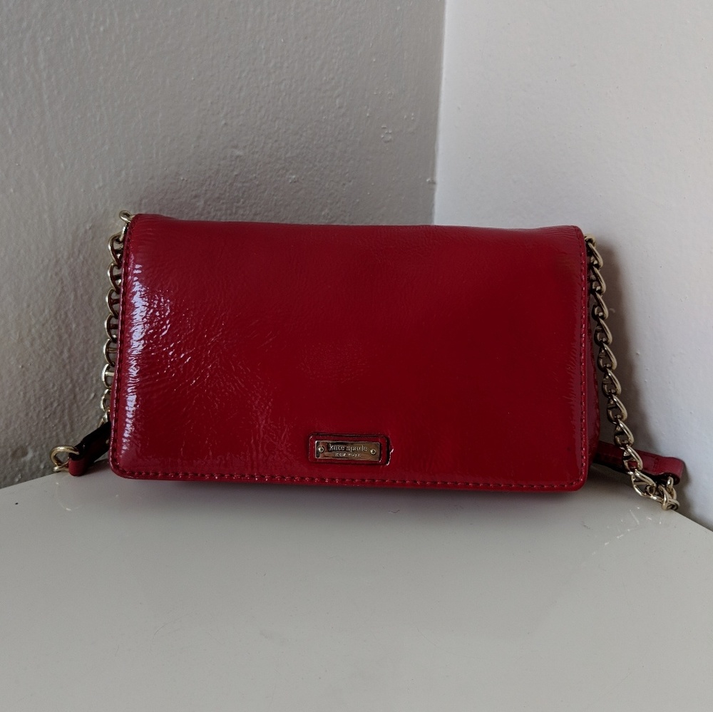 Kate Spade red patent leather clutch - never worn!
